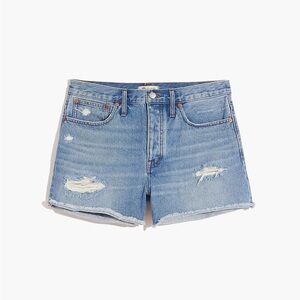 Madewell Relaxed Denim Shorts in Homecrest‎ Wash: Ripped Edition Size 23